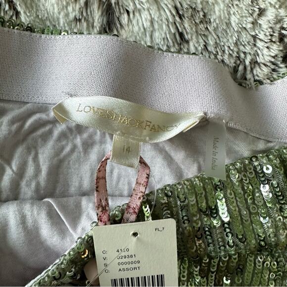 LOVESHACKFANCY Anthropologie Mermaid Ombré Sequin Mini Skirt Plus Size - Picture 7 of 8